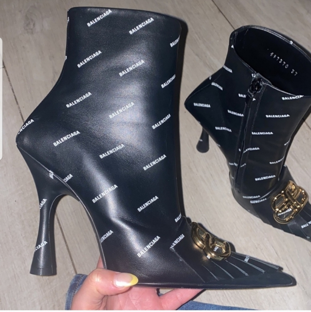 Balenciaga Fringe Knife BB Leather Bootie - Picture 5 of 10